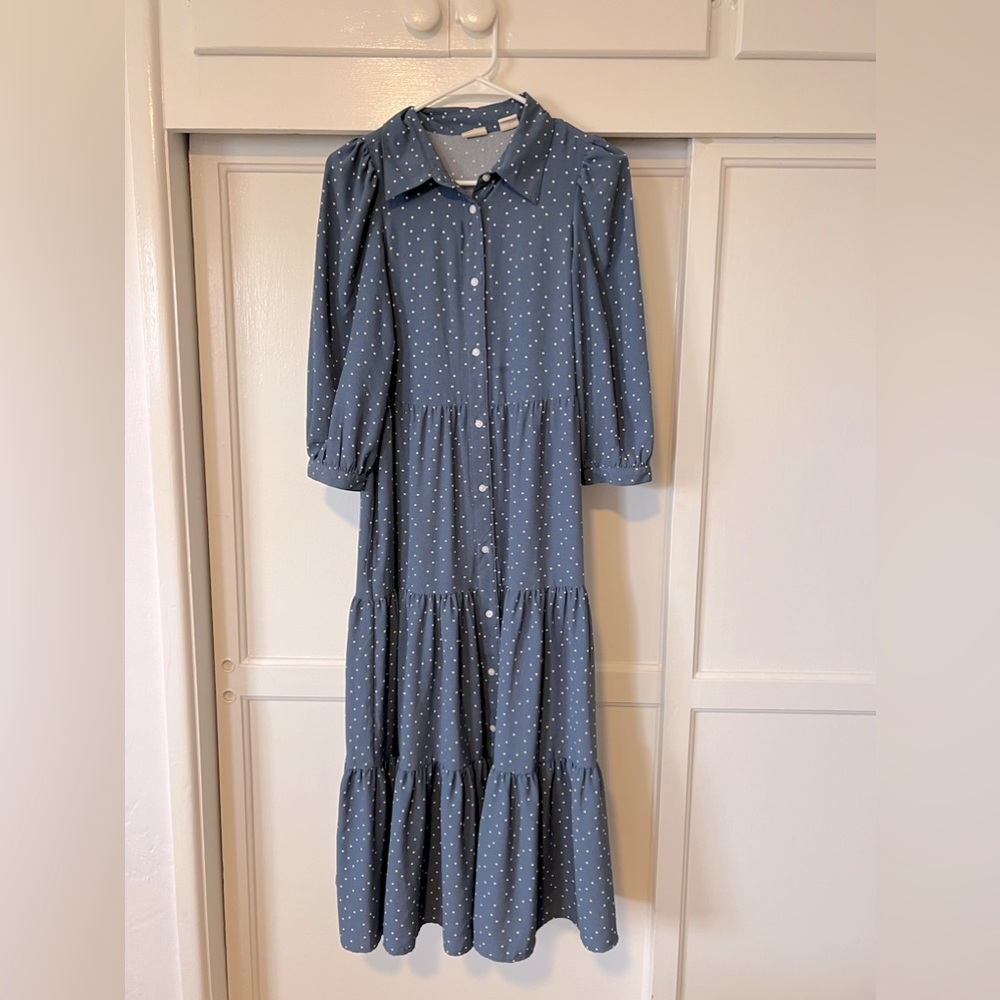 Levi’s blue polka dot maxi dress